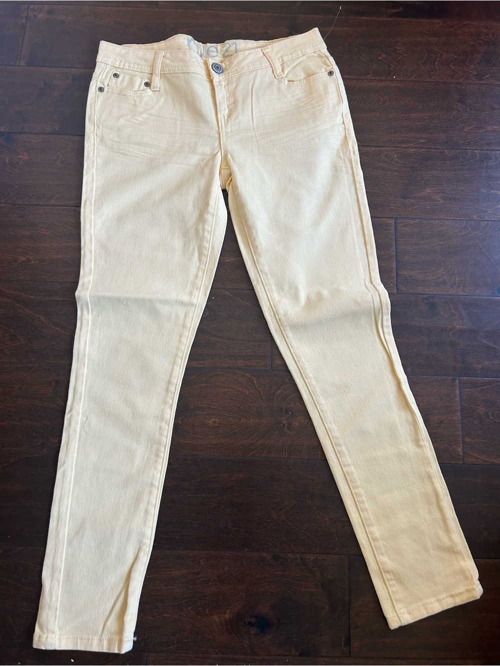 Rue 21 Womens Jeans Yellow Sz 5/6 Cotton Skinny Gscase